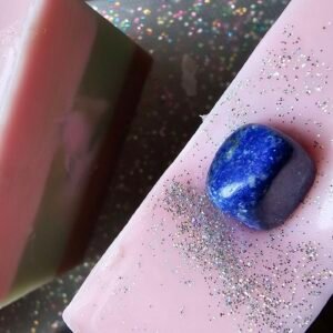 Home celestial taurus goatmilk soap (topped with real lapis lazuli stone)