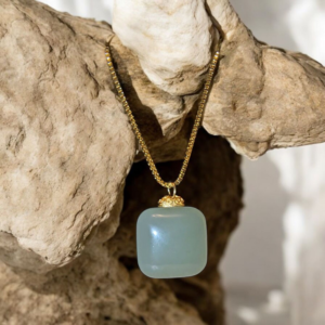 natural jade charm pendant & necklace