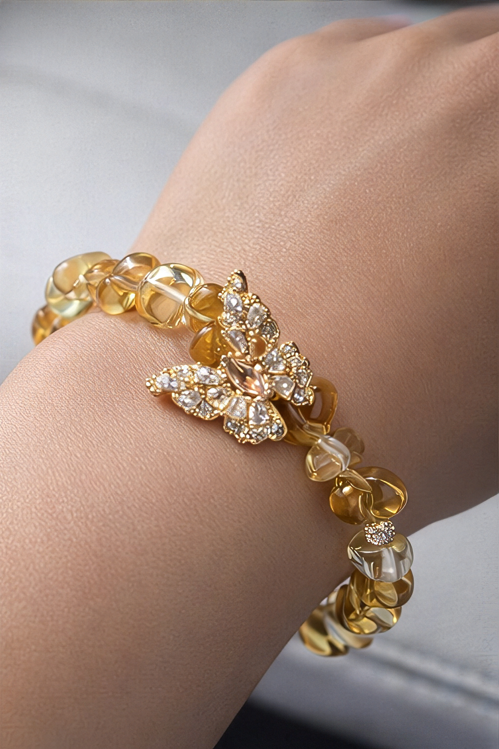 citrine tone quartz butterfly bracelet citrine tone quartz butterfly bracelet